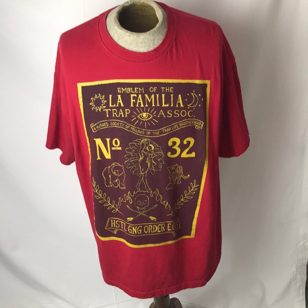 Hustle gang red graphic t-shirt Sz XL